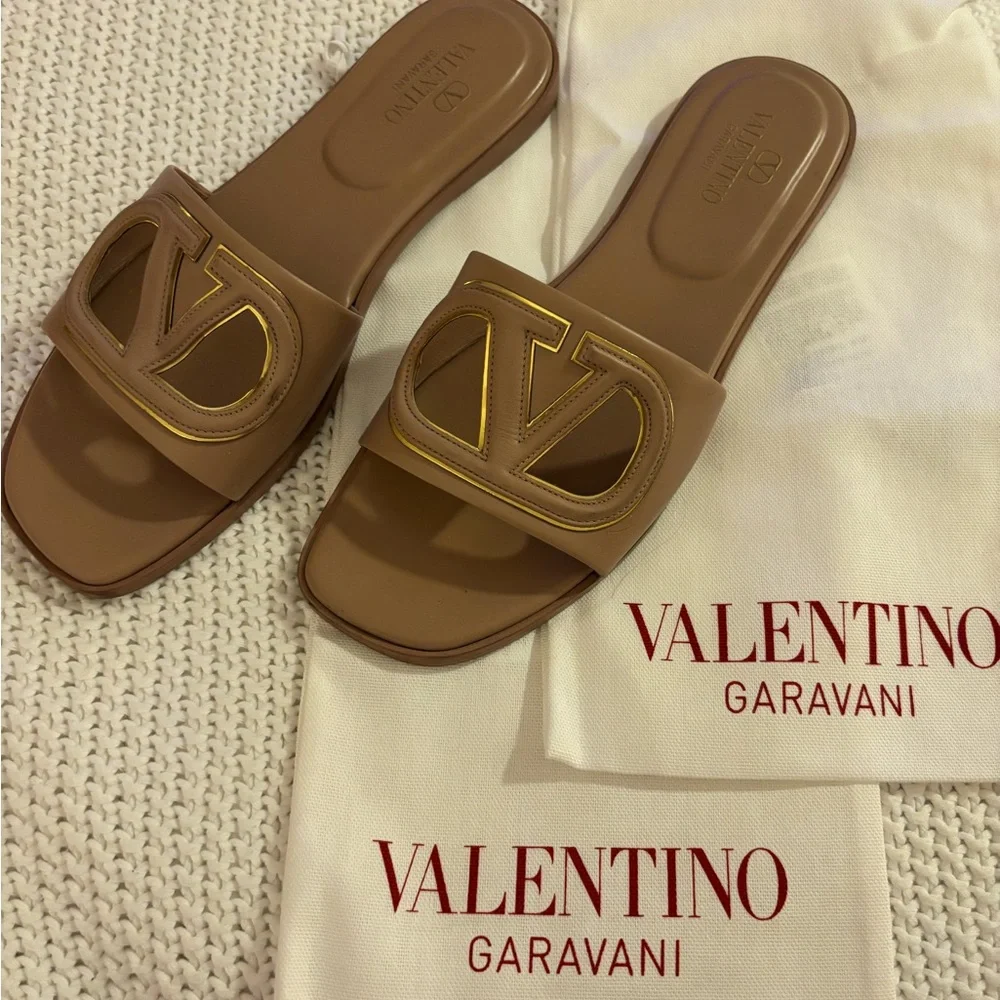 Valentino Women's Brown Slide Sandals - Picture 2 of 6